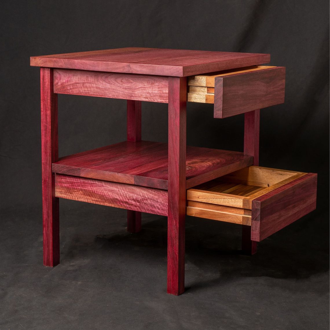 Purpleheart Bed Side Table 