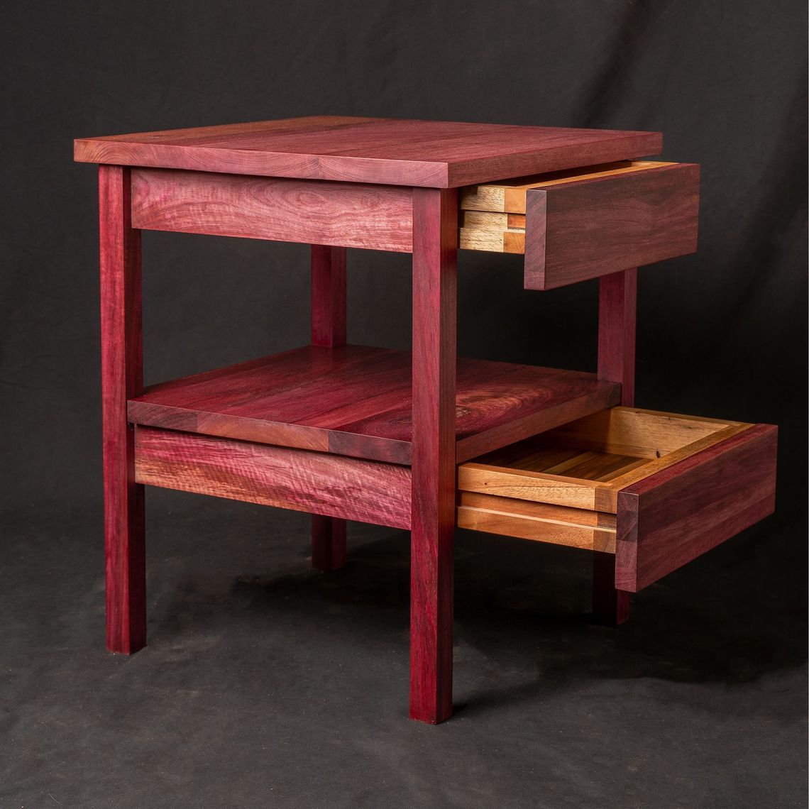 Guldris Purpleheart Tropical Hardwood Bed Side Table