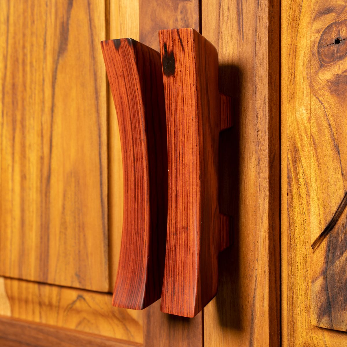 Tomlet Teak Cabinet Carved with Cocobolo and Purpleheart