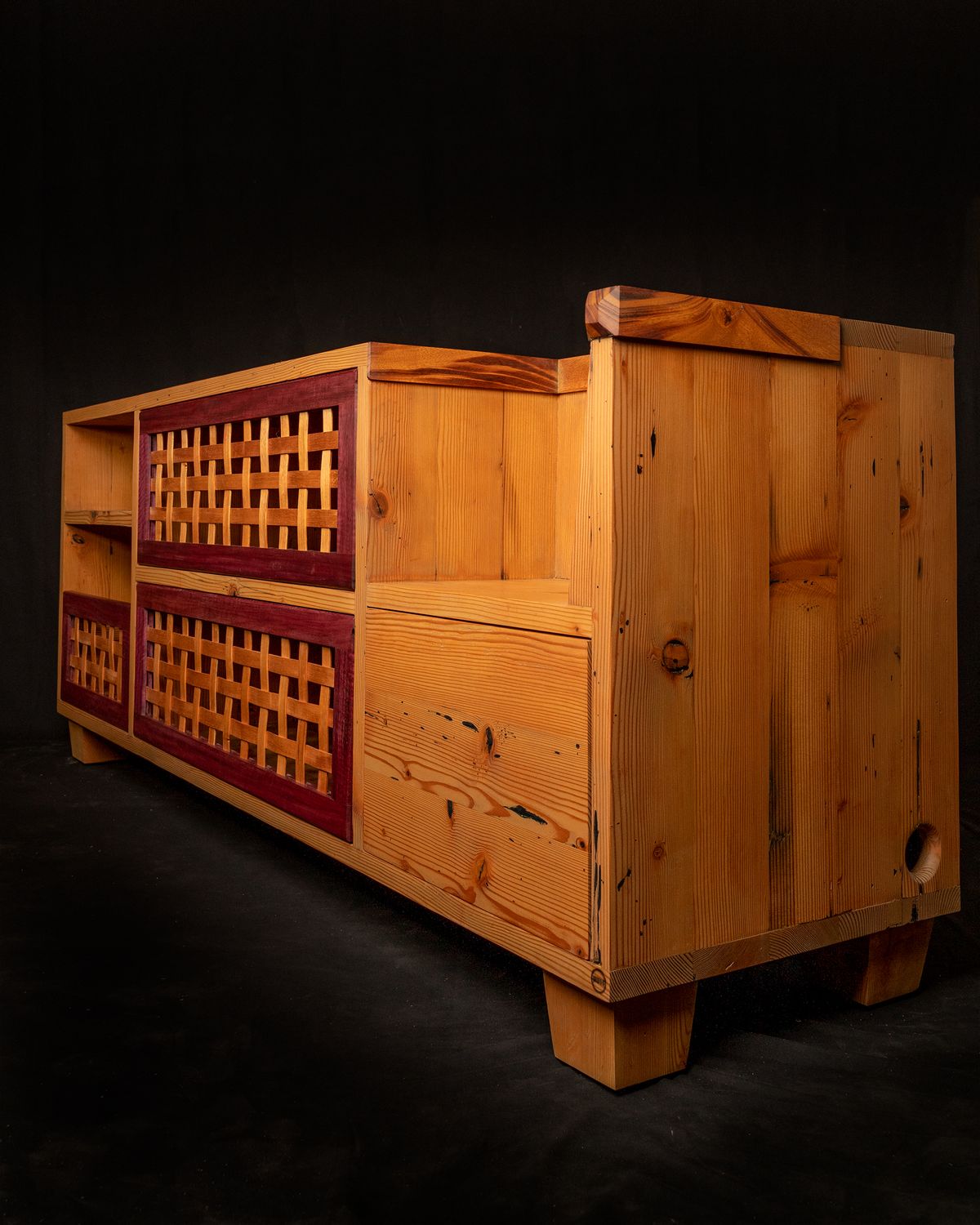 Max Vinyl Record Bespoke Repurposed Wood Cabinet Set