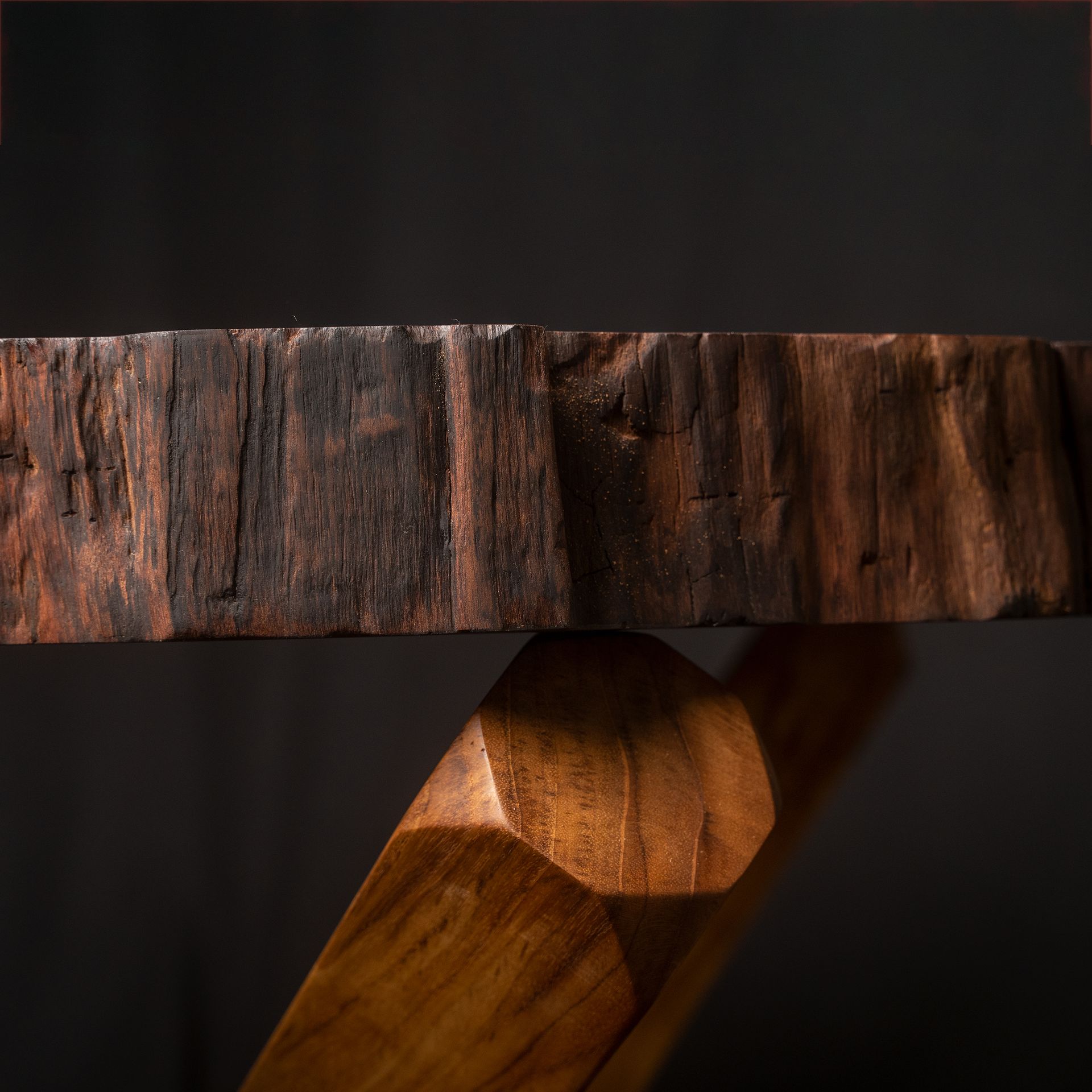 Mahogany wooden slab table