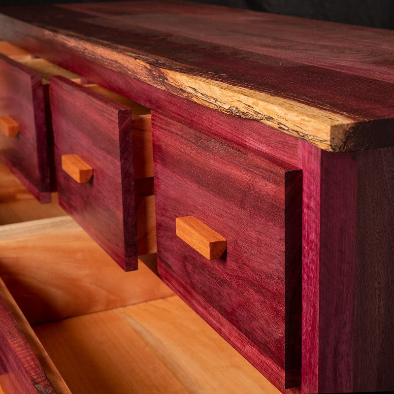 Guldris Purpleheart Dresser With Cumaru Tropical Hardwood Handles
